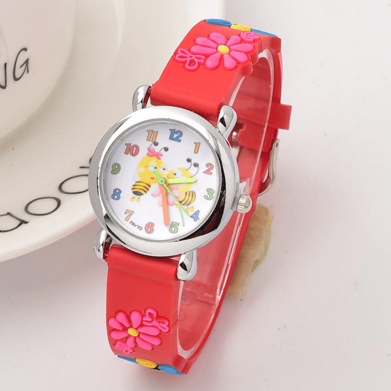 Cartoon Pink Bee Flower Watch Star Party Gift Quartz Watch