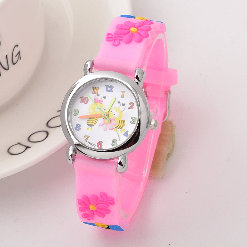 Cartoon Pink Bee Flower Watch Star Party Gift Quartz Watch