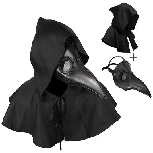 Plague Doctor Mask And Cloak Men's Halloween Costume Party Props