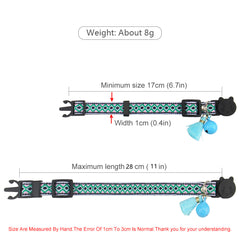 Adjustable Cat Collar w/ Bell & Tassel, Safe & Stylish