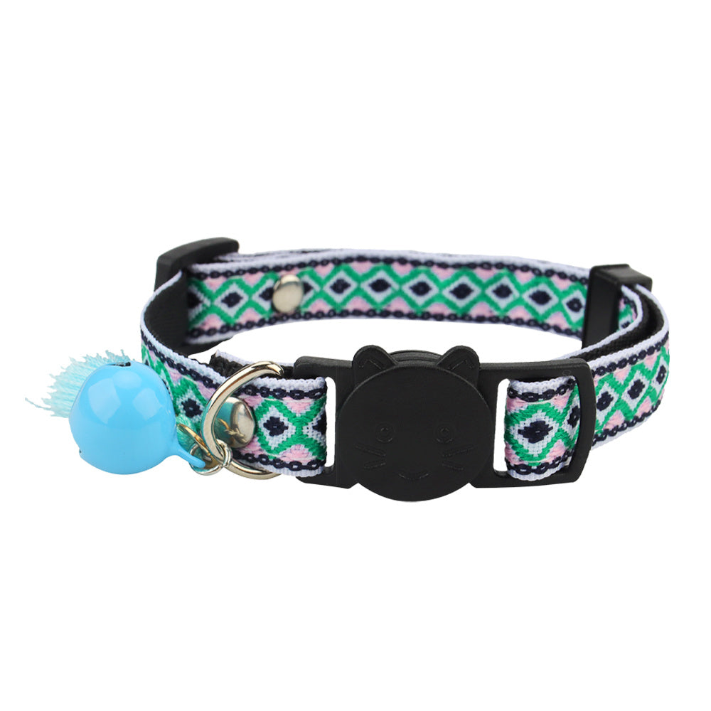 Adjustable Cat Collar w/ Bell & Tassel, Safe & Stylish