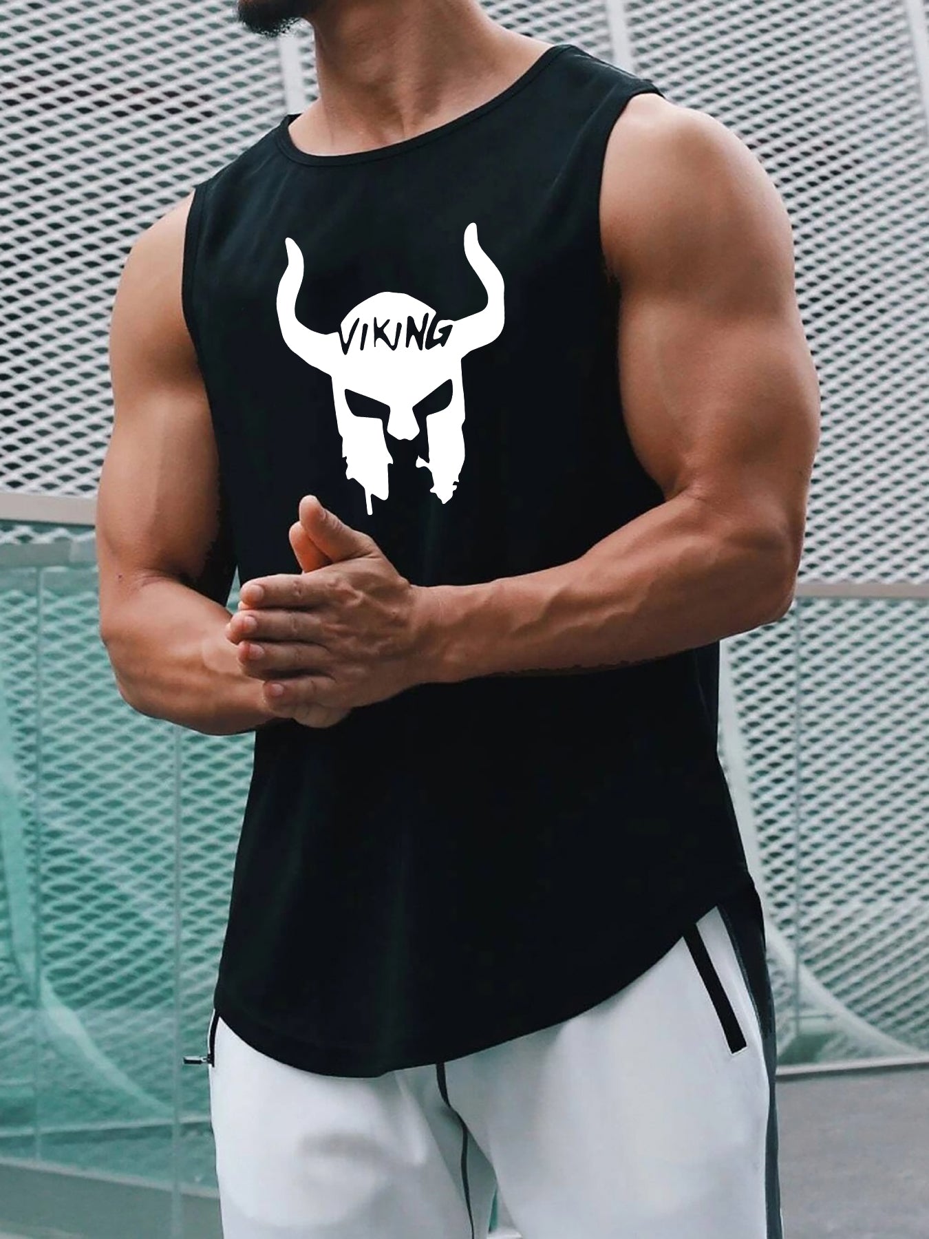 Men's Viking Warrior Print Quick Dry Tank Top