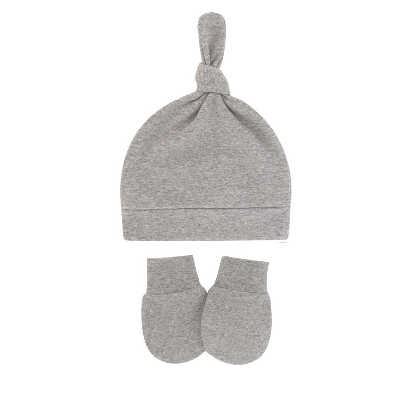 Baby Boys Hats And No Scratch Mittens Set Beanies Gloves Soft Knotted Cap