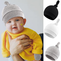 Baby Boys Hats And No Scratch Mittens Set Beanies Gloves Soft Knotted Cap