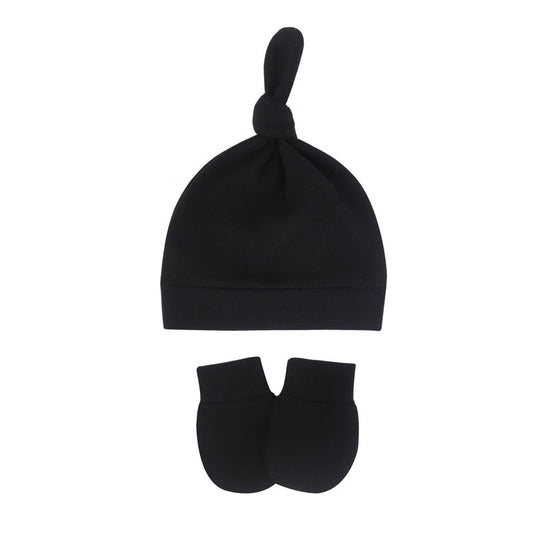 Baby Boys Hats And No Scratch Mittens Set Beanies Gloves Soft Knotted Cap