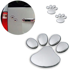 2pcs Car Sticker Paw 3D Animal Footprint Decal PVC Emblem Auto Accessories