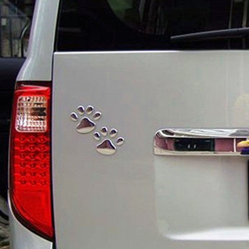 2pcs Car Sticker Paw 3D Animal Footprint Decal PVC Emblem Auto Accessories