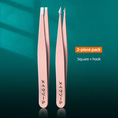 Eyebrow Tweezers Slanted Pointed Flat Stainless Steel Precision Tweezers