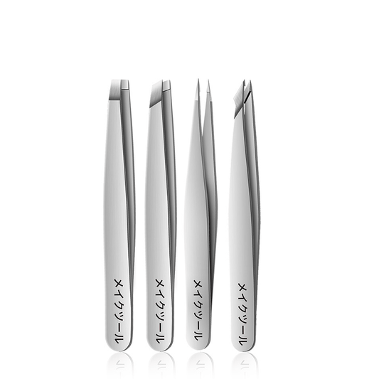 Eyebrow Tweezers Slanted Pointed Flat Stainless Steel Precision Tweezers