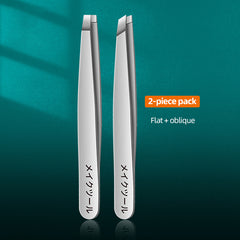 Eyebrow Tweezers Slanted Pointed Flat Stainless Steel Precision Tweezers