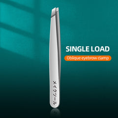 Eyebrow Tweezers Slanted Pointed Flat Stainless Steel Precision Tweezers