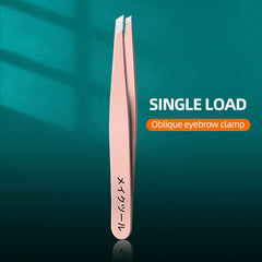 Eyebrow Tweezers Slanted Pointed Flat Stainless Steel Precision Tweezers