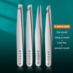 Eyebrow Tweezers Slanted Pointed Flat Stainless Steel Precision Tweezers