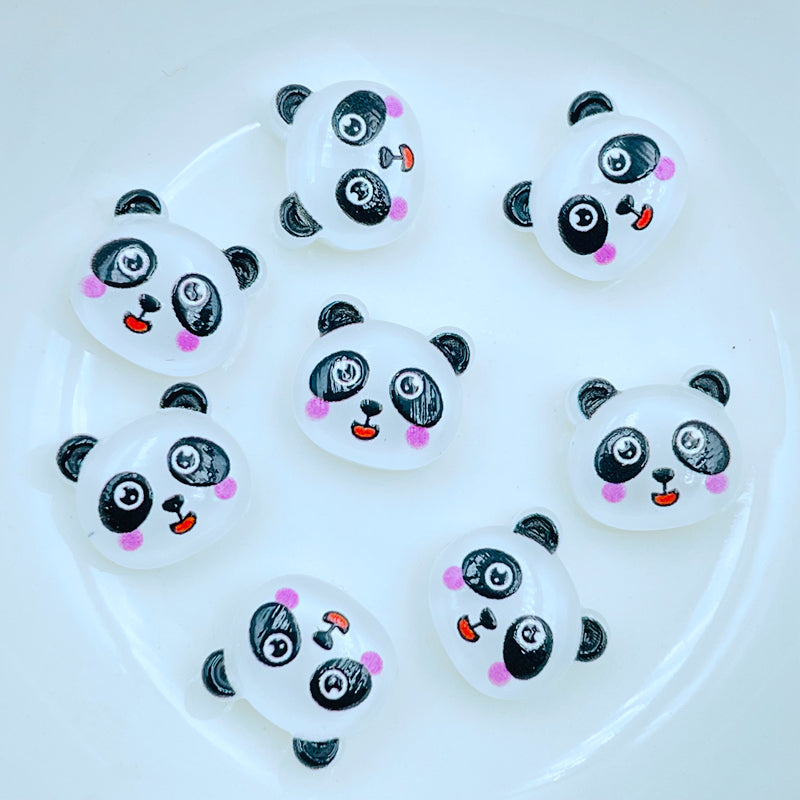Resin Mini Panda Flat Back Ornament for DIY Jewelry Making