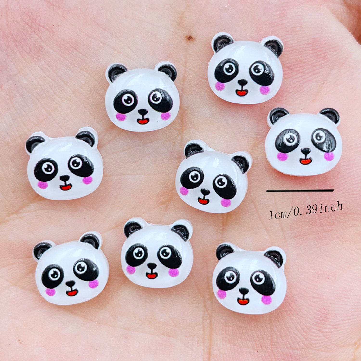 Resin Mini Panda Flat Back Ornament for DIY Jewelry Making