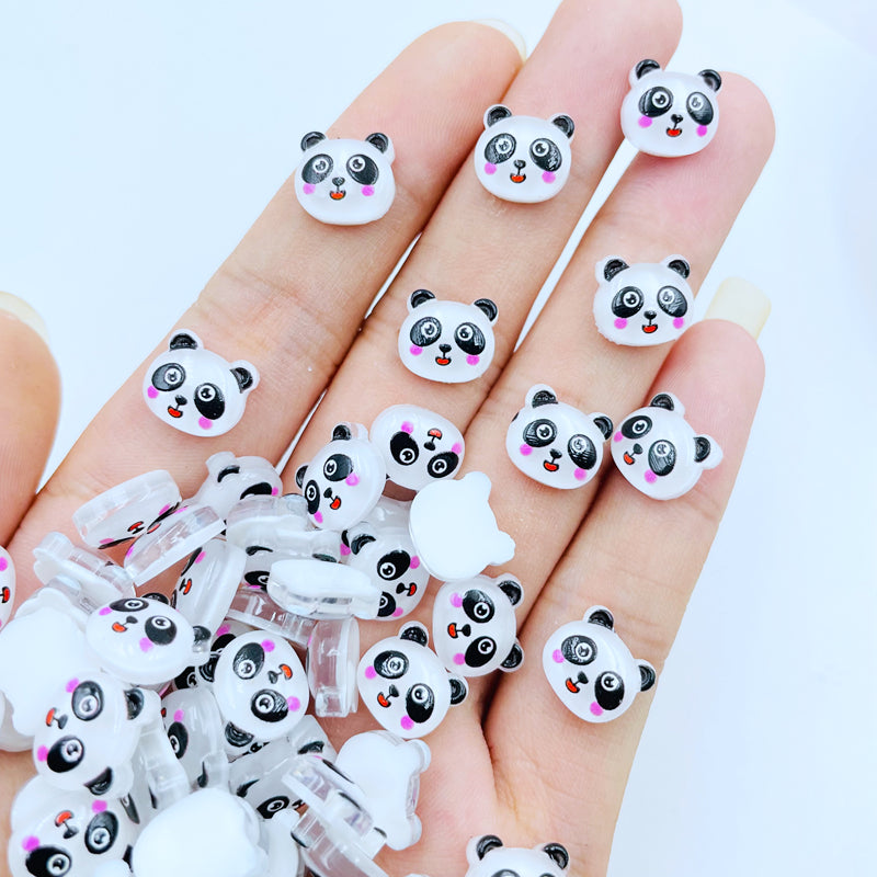 Resin Mini Panda Flat Back Ornament for DIY Jewelry Making