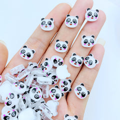 Resin Mini Panda Flat Back Ornament for DIY Jewelry Making