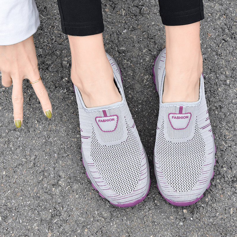 Women's Lightweight Knit Walking Shoes Slip on Casual Sneakers