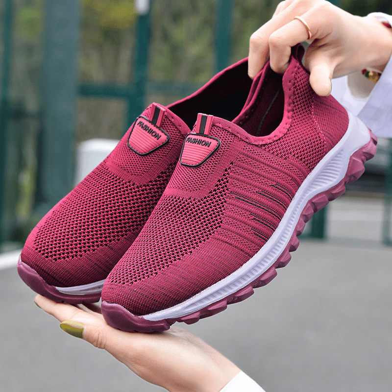 Women's Lightweight Knit Walking Shoes Slip on Casual Sneakers