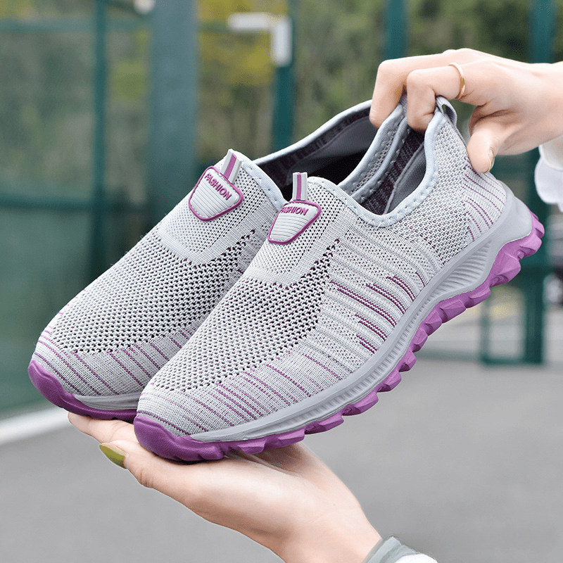Women's Lightweight Knit Walking Shoes Slip on Casual Sneakers