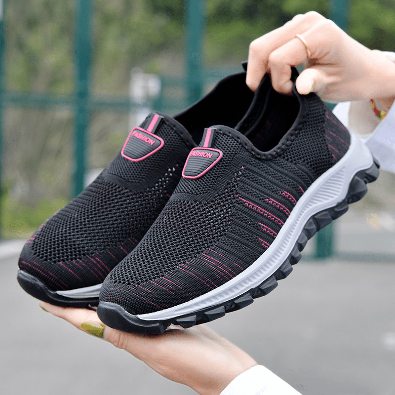 Women's Lightweight Knit Walking Shoes Slip on Casual Sneakers