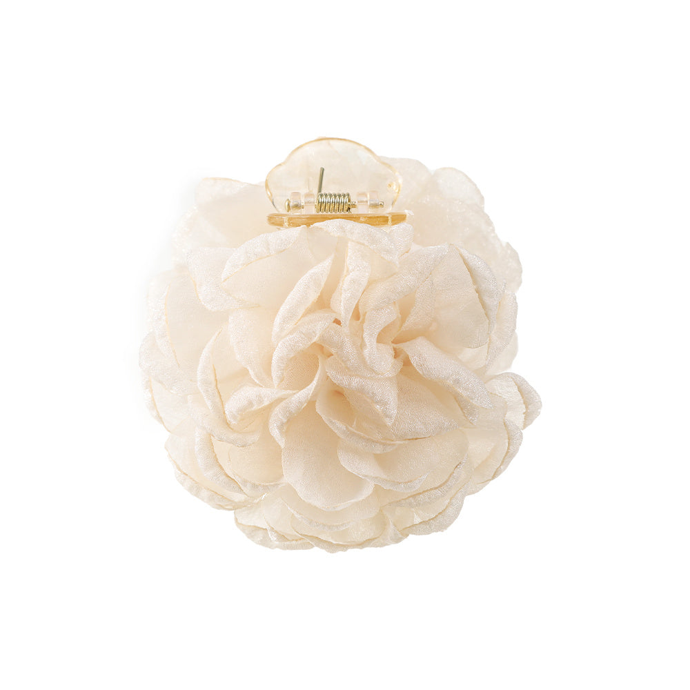 Large Fabric Flower Duck Billed Clip Ponytail Holder Nonslip Hair Claw
