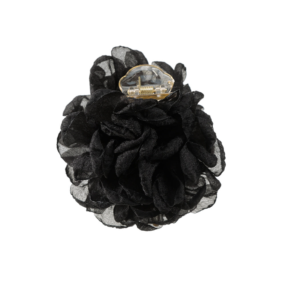 Large Fabric Flower Duck Billed Clip Ponytail Holder Nonslip Hair Claw