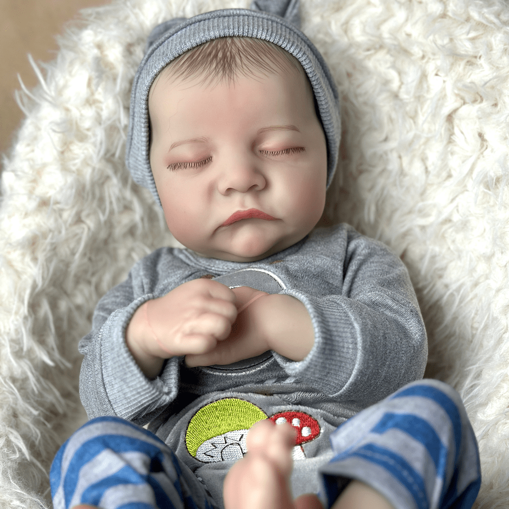 18" Sleeping Reborn Doll Soft Silicone Newborn Bebe Toy Gift
