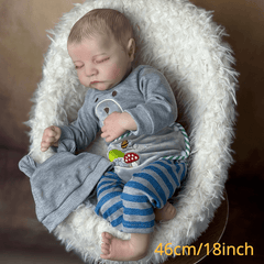 18" Sleeping Reborn Doll Soft Silicone Newborn Bebe Toy Gift