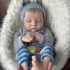 18" Sleeping Reborn Doll Soft Silicone Newborn Bebe Toy Gift