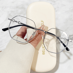 Polygon Metal Clear Lens Computer Glasses for Men Women