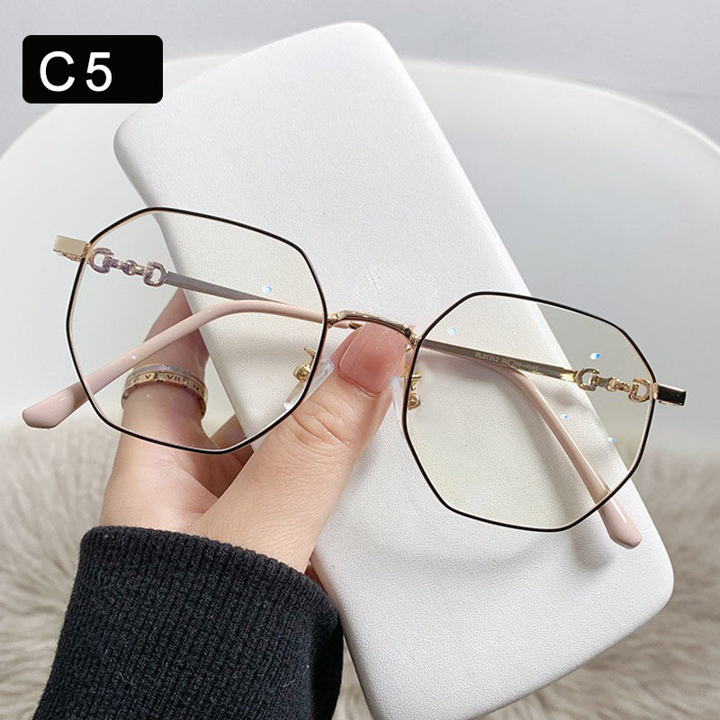 Polygon Metal Clear Lens Computer Glasses for Men Women