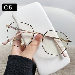 Polygon Metal Clear Lens Computer Glasses for Men Women