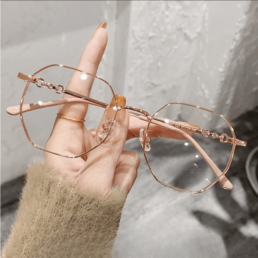 Polygon Metal Clear Lens Computer Glasses for Men Women