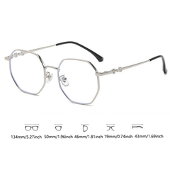 Polygon Metal Clear Lens Computer Glasses for Men Women