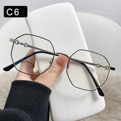 Polygon Metal Clear Lens Computer Glasses for Men Women