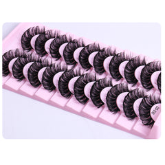 10 Pairs Fluffy 3D Mink DD Curl Lashes Natural Long Reusable Eyelash Extensions