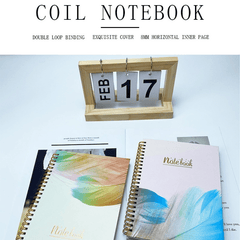 A5 Golden Feather Spiral Notebook College Lined Paper 21x15 cm 75 Sheets