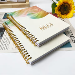 A5 Golden Feather Spiral Notebook College Lined Paper 21x15 cm 75 Sheets
