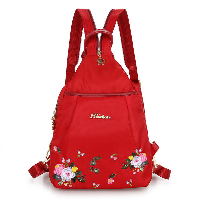 Floral Embroidery Sling Backpack for Women