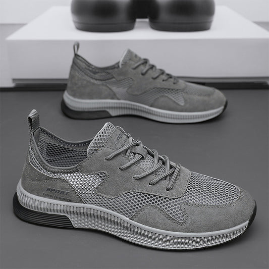 Men's Breathable Lace Up Mesh Sneakers For Summer Outdoor Walking