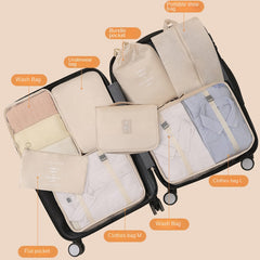 8Pcs Travel Luggage Organizer Bag Underwear Clothes Storage Portable Shoes Cosme