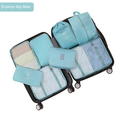 8Pcs Travel Luggage Organizer Bag Underwear Clothes Storage Portable Shoes Cosme
