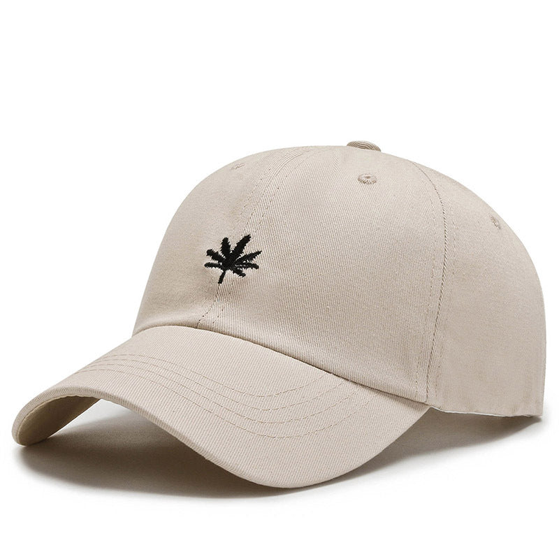 Leaf Embroidery Baseball Cap Solid Casual Lightweight Dad Hat Unisex Sun Hats