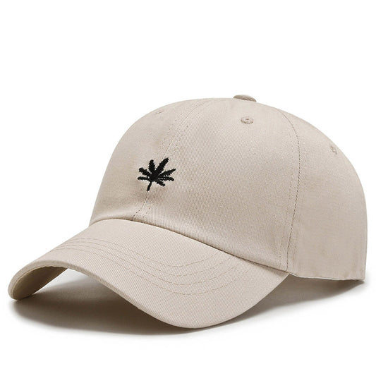 Leaf Embroidery Baseball Cap Solid Casual Lightweight Dad Hat Unisex Sun Hats