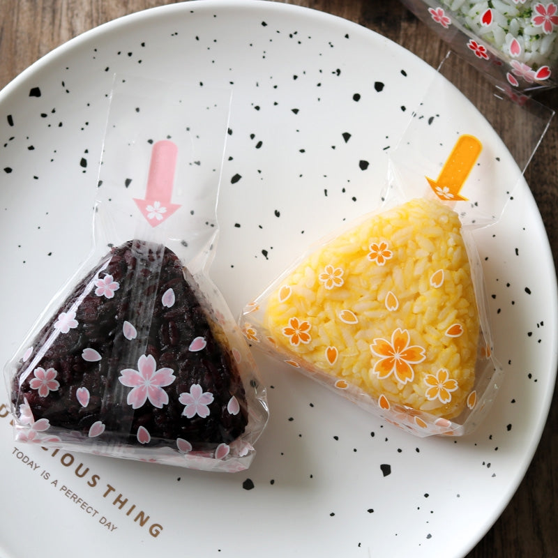100Pcs Triangle Onigiri Wrappers Disposable Sushi Packing Bags