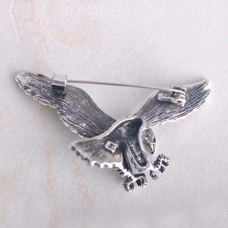 Vintage Antique Silver Jewelry Flying Eagle Brooch Suit Scarf Accessorie
