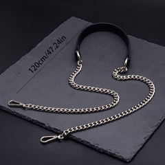 1pc Bag Metal Chain Replacement PU Leather Bags Straps For DIY Handbag Handles