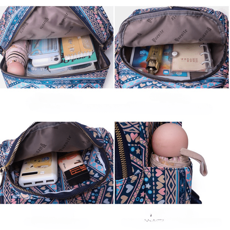 Vintage Pattern Backpack Zipper Travel Daypack Women's Backpack