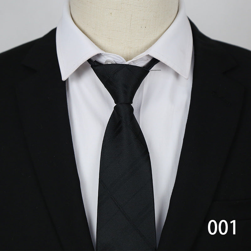 Men's Striped Lazy Necktie Business Dress Zipper Tie